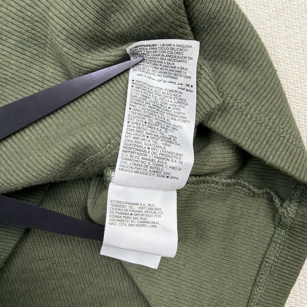 Old Navy Green‎ Ribbed Scoop Neck Long Sleeve Blouse XL Top Preppy Stretch Snug - Picture 8 of 9